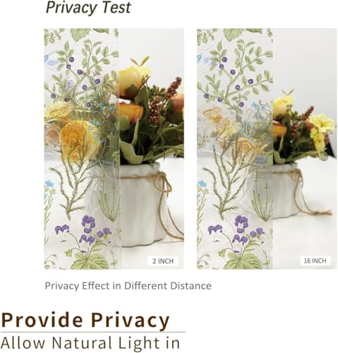 ChicSkin Rainbow Window Privacy Film, Watercolor Stained Glass Window Film No Glue,Non-Adhesive Decorative Glass Film for Bedroom Living Room Kitchen Bathroom Offices, Spring Flowers 100x43cm - Cosy Home Interiors ChicSkin Rainbow Window Privacy Film, Watercolor Stained Glass Window Film No Glue,Non-Adhesive Decorative Glass Film for Bedroom Living Room Kitchen Bathroom Offices, Spring Flowers 100x43cm - Image 4