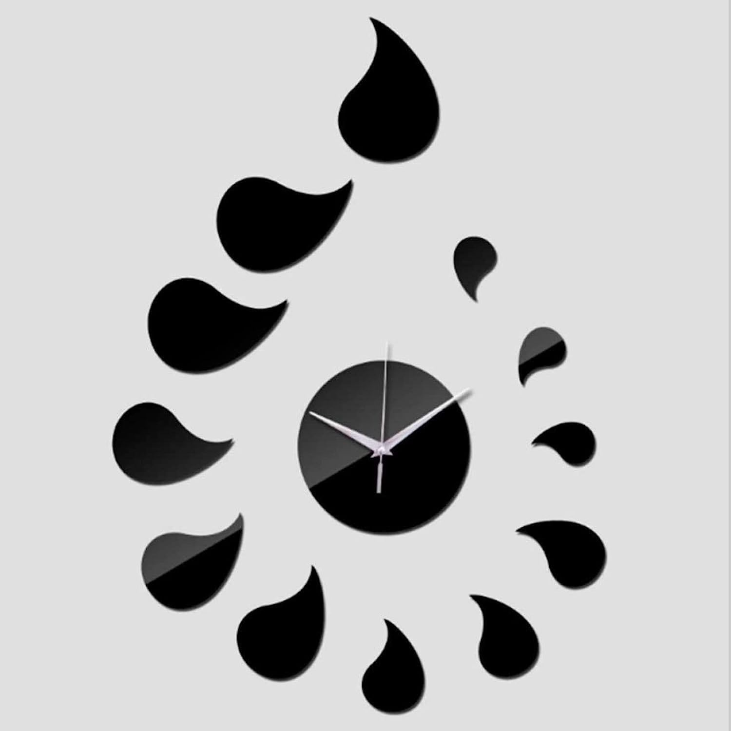 Water Drops DIY Acrylic Wall Clock - Creative and Customizable Design - Perfect for Home Decor and DIY Enthusiasts - Adds a Unique Touch of Elegance and Functionality (Black)