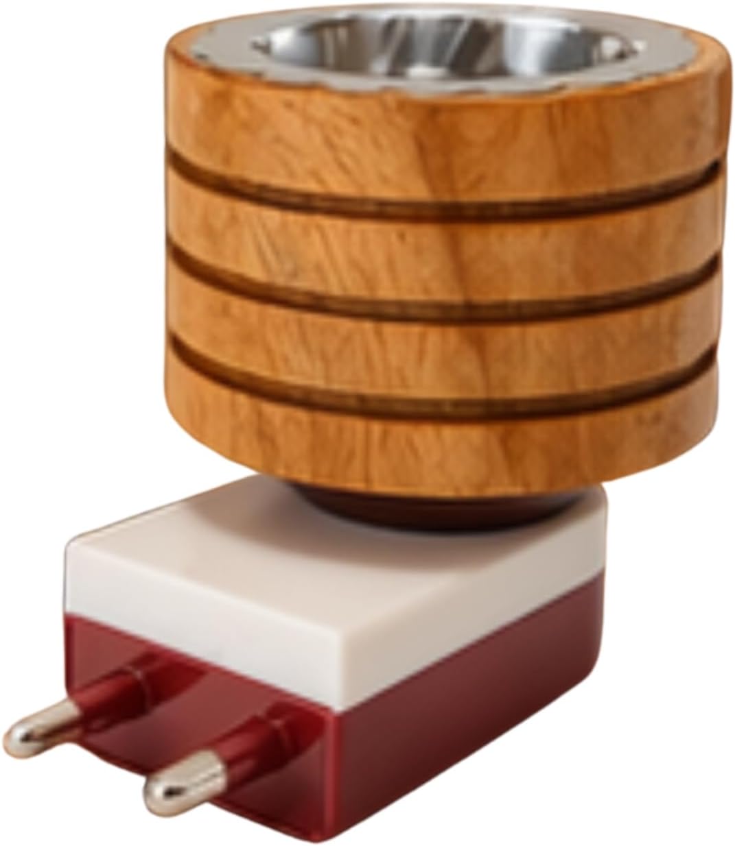 Wooden Electric Kapoor Dani for Home, Office etc | Premium Wooden Camphor Burner with Stainless Steel Bowl | Plug-in Aroma Diffuser for Kapoor, Dhoop & Essential Oils | Smoke Fragrance Air Purifier