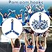 Goktvai Pom Pom Holder for Cheerleader Backpack, Nylon Cheerleader Pompom Holder with Snap Button Adjustable Cheerleading Essentials for Hanging Pompoms Cheer Bows Team Tags (Blue)