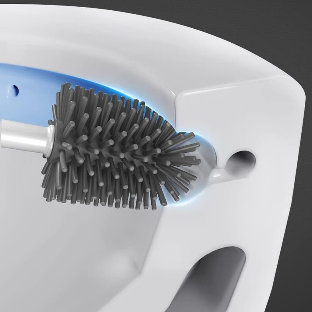 Toilet Brush Holder Toilet Brush Holder Household Wall-Mounted Toilet Bowl Brush Bathroom Long-Handled Soft Hair Cleaning Brush Modern Creative Silicone Toilet Brushs Set Toilet Brush Holders