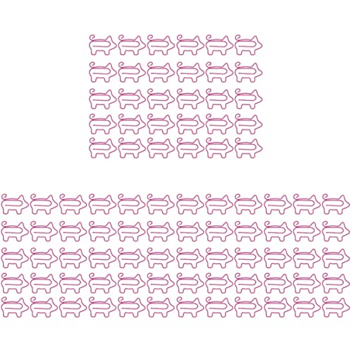 Operitacx 150pcs Cartoon Pig Shaped Paper Clips Metal Clips for School Office Home Use Design Easy to Attach Remove for Organizing Folders and Documents