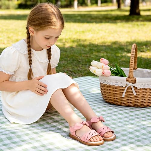 Image of GINFIVE Toddler Girls Sandals Little Girls Kids Summer Shoes Toddler Sandals