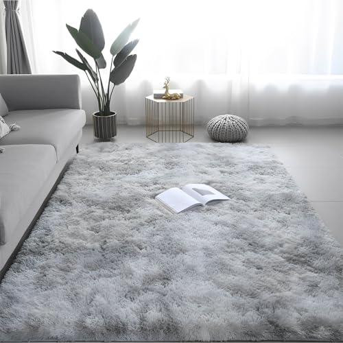 Bestome カーペット ラグマット 160×200CM 滑り止め付 洗えるラグ 抗菌 ふわっとした手触り 防音絨毯 長方形 約2畳 ライトグレー