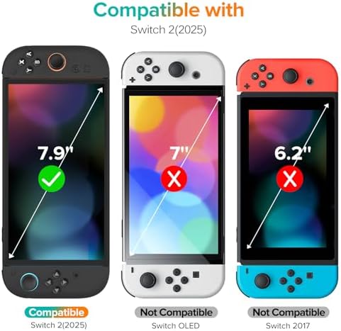 ivoler 3-Pack Screen Protector Tempered Glass for Nintendo Switch 2 Model 2025, Accessories Transparent HD Clear Anti-Scratch Screen Protector for Nintendo Switch 2, 7.9-Inch