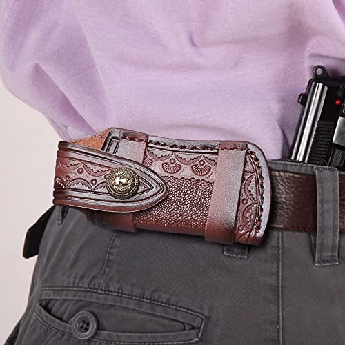 Dongker 4" Leather Pocket Knife Pouch,Folding Knife Holster With Belt Loop For 4'' Folding Knife #TOP5