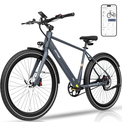 HITWAY E-Bike, Elektrofahrrad 700C für Herren Damen, Urban E-Fahrrad mit Drehmomentsensor & Riemenantrieb, 250W Motor bis 25 km/h, 36V 10,4Ah Akku, 40–80 km Reichweite