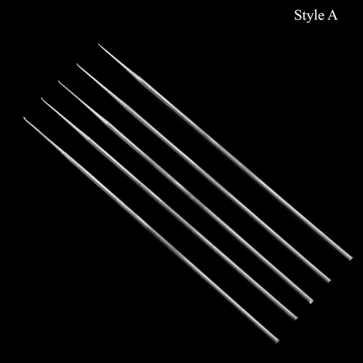 Embroiderymaterial Aari Embroidery Needles Set for Silk Thread, Zari Thread, Knitting Thread, Maggam Work & Hand Embroidery | Pack of 15 Needles – Includes Style A, B & C Hooks for Single, Double & 1