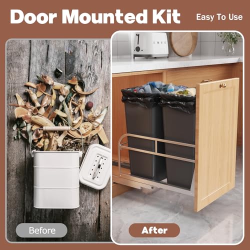Image of 28-40 QT Pull Out Trash Can Under Cabinet with Soft-Close Slides,Heavy Duty Slide Out Under Sink Garbage Can Kit for Kitchen,Garbage Can Not Included,Requires Minimum Cabinets Opening 17 inchW X 25 inchD