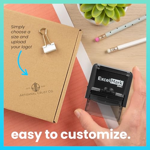 ExcelMark Custom Logo Stamp - Personalized Self-Inking Stamp - Upload Your Own Image (Medium) - Thumbnail 4