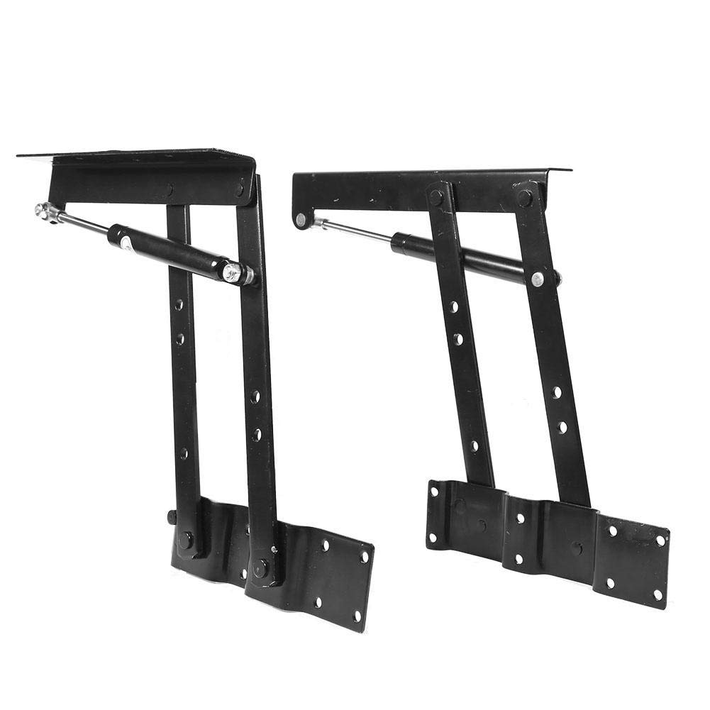 Lyrlody 2-teiliges Klappsystem Lift Up Feder Tablett-Mechanismus für Couchtisch aus robustem Stahl, Tragkraft 50 kg, einfach zu montieren