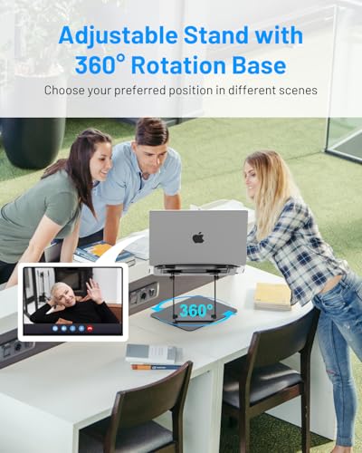 Image of Adjustable Laptop Cooling Stand with Detachable Thermoelectric Cooler, 360 Rotation Base, Solid Carbon Steel, 20Db Ultra-Quiet, 2-Power Peltier Cooling Pad for Laptop up to 16-inch