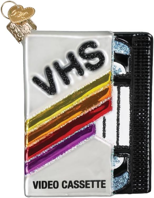 Miniatura 2 de Old World Christmas Adorno de vidrio con cinta VHS para árbol de vacaciones