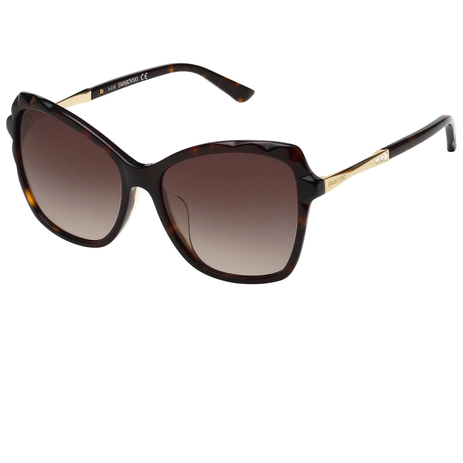 SwarovskiGradient Cat Eye Women Sunglasses - (SW 106-F 52F 57 S |57| Brown Color Lens)