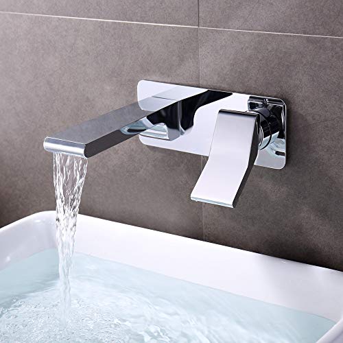 Robinet de lavabo encastré pour optimiser l'espace de la vasque avec commande eau chaude et froide - 3