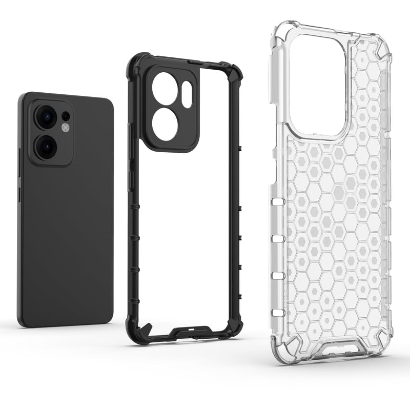 Image of Plastic Bumper Back Case Cover for Oppo Reno 13F 5G (Transparent)