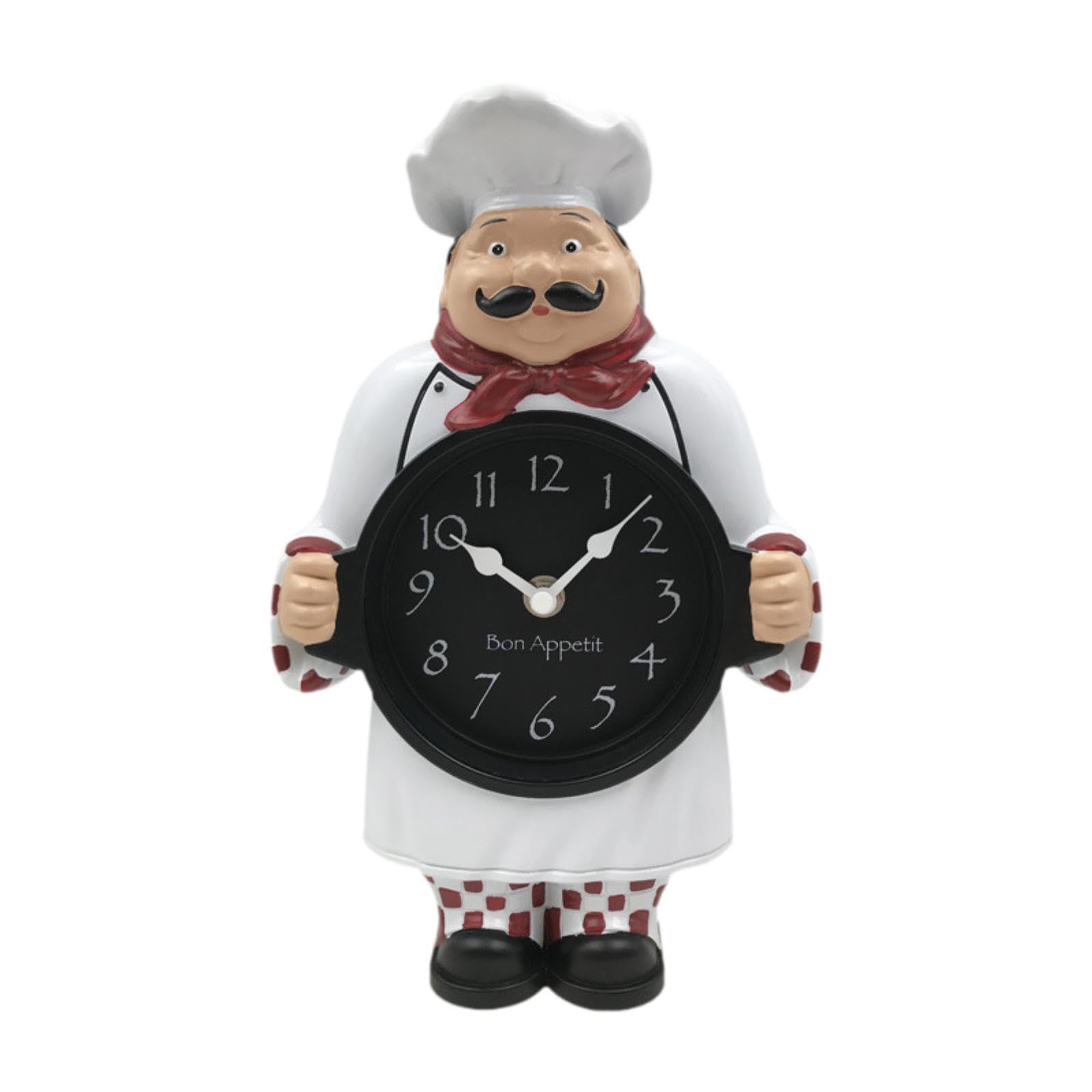 Horloge murale de chef cuisinier horloge de bureau moderne pour décoration salon et restaurant