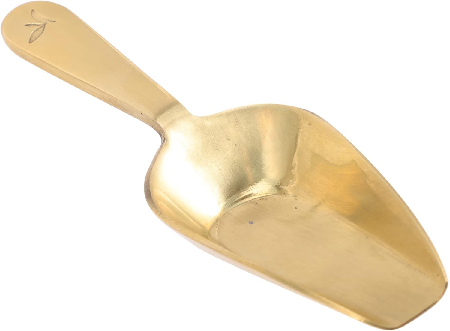 PRETYZOOM 4pcs Brass Tea Spoon Leaf Scoop Portable and Lightweight Elegant Design for Home and Travel Use