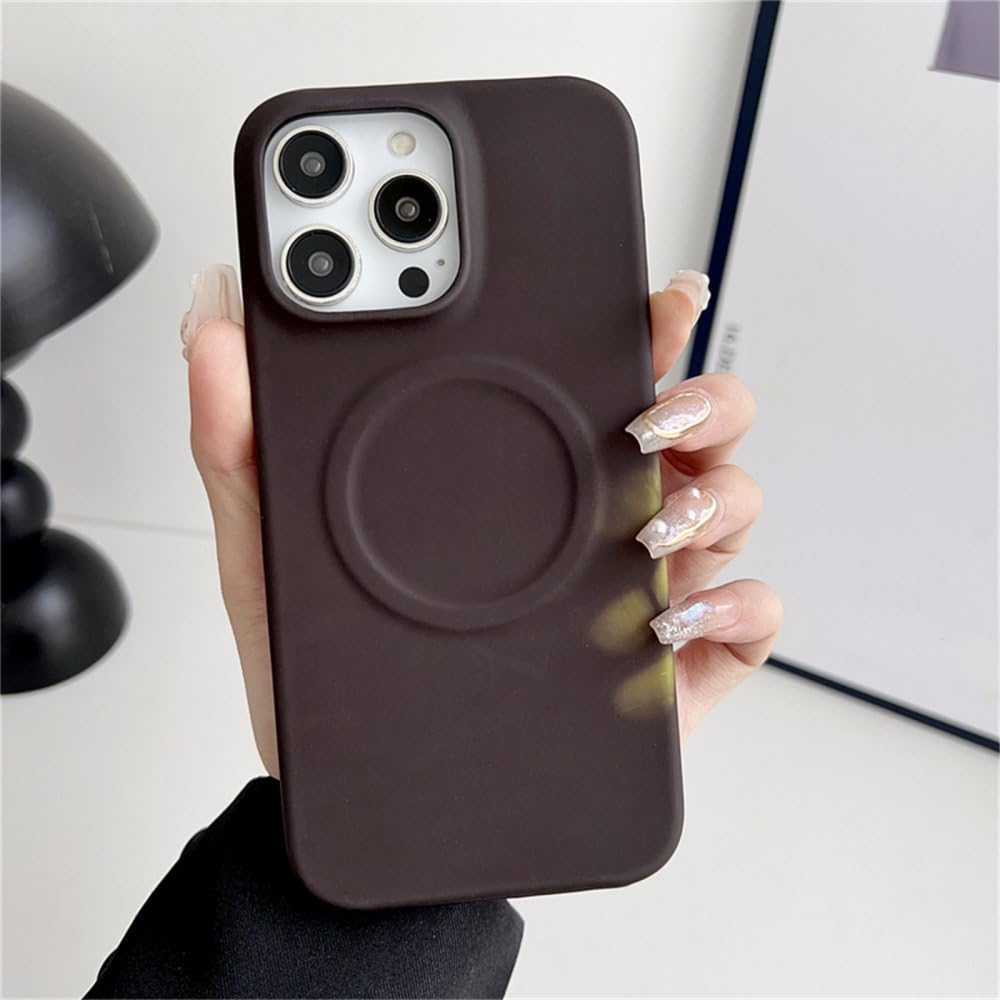 Coque thermochromique iPhone 15 Pro Max antichoc de mode marron - 8