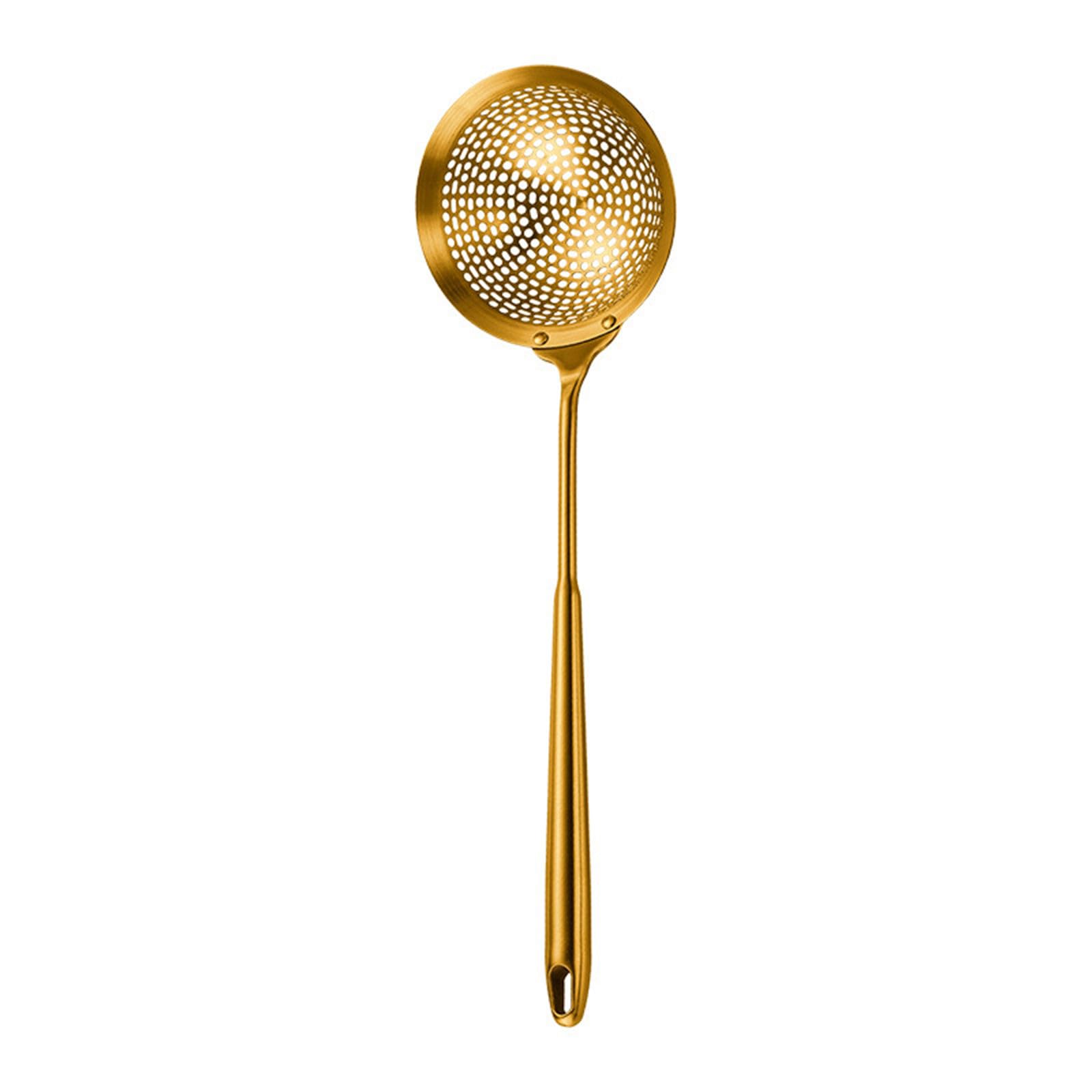 TFAOYS Stainless Steel Skimmer Spoon Kitchen Strainer Slotted Spoon with Comfort Handle for Frying and Soup Preparation Hanging Hole Skimmer