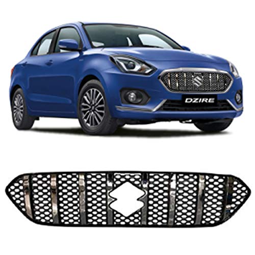 Image of CAR SAAZ GTR Style Front Chrome Grill Compatible with Swift Dzire Type-3 (2017-2020)