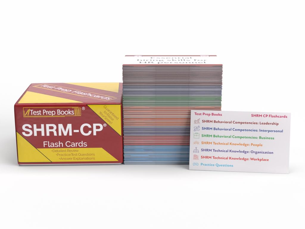 Test Prep Books SHRM CP Exam Study Cards 2024-2025: SHRM Certification with Practice Questions [Full Color Cards]