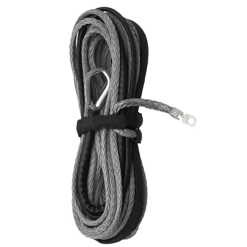 Abschleppseil Abschleppseile Synthetikfaser-Kabelseil 5500+ LBs + Mantel 5,5 mm * 15 m Synthetik Abschleppseile (Color Name : Gray)