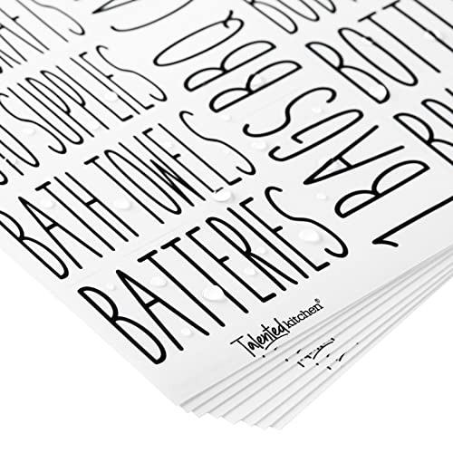 Talented Kitchen Set Of 138 Household & Storage Organization Labels, All Caps, Black, Preprinted On Clear Stickers For Gargage Bins, Boxes #TOP3