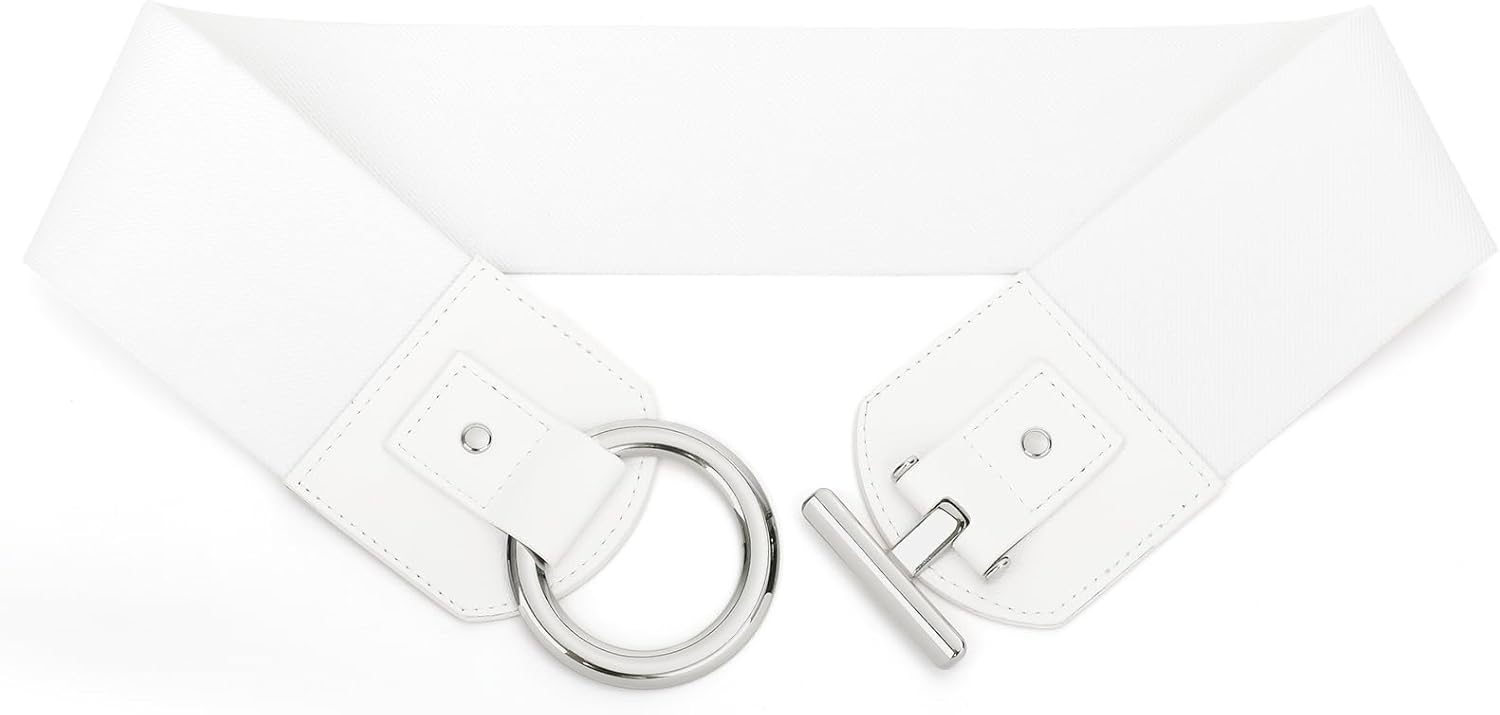 JASGOOD Women Wide Elastic Waist Belt Fashion Stretchy Dress Belt - Image 9