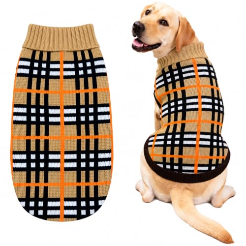 Image of A+a Pets' Cozy Knitted Flannel Sweater - Soft, Warm, Comfortable Fleece, Cold Weather Clothes for Dogs and Cats (Bur-Berry, L)