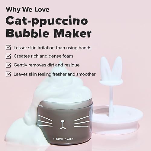 Miniatura 3 de I DEW CARE Máquina de espuma de burbujas  Cat-ppuccino Bubble Foam Maker  Limpieza facial, fabricante de espuma de burbujas, regalos para mujeres y