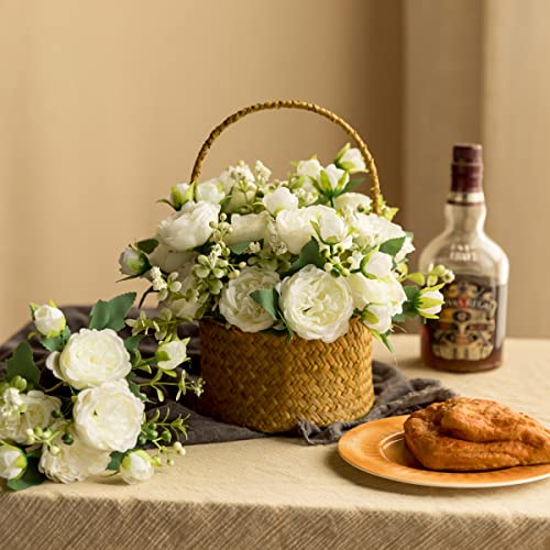 Floweroyal 4 Bunches Peony Artificial Flowers White Flowers Silk Peonies Bouquets for Wedding Party Table Centerpieces Floral Arrangement Home Kitchen Decor - Cosy Home Interiors Floweroyal 4 Bunches Peony Artificial Flowers White Flowers Silk Peonies Bouquets for Wedding Party Table Centerpieces Floral Arrangement Home Kitchen Decor - Image 6