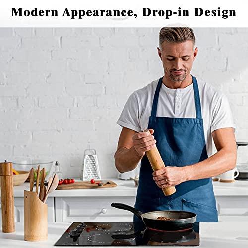 image for Karinear 4 Burner Electric Cooktop 24 Inch, Built-in Electric Stove To