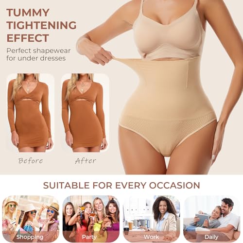 Image of Dulchany Thong Shapewear Tummy Control Underwear for Women Seamless Body Shaper Panties