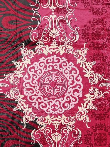 Image of Monte Carlo Unisex Roman Plus Double Bed No Reversible 1 Ply 550 GSM | 3 KG Heavy Winter Blanket (160 X 220) (220 X 240) (Red White)