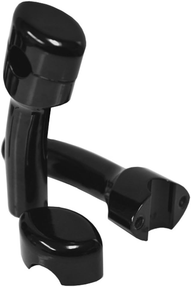 LA Choppers Smooth Black 5.5" Curved Rise, 1" Mount Handlebar Risers for Harley Dyna Softail and Sportster models - LA-7402-05B
