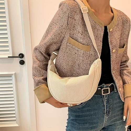 Got Bag Moon Bag Small - Halbmond Bauchtasche Damen Cord in Beige - Crossbody Tasche