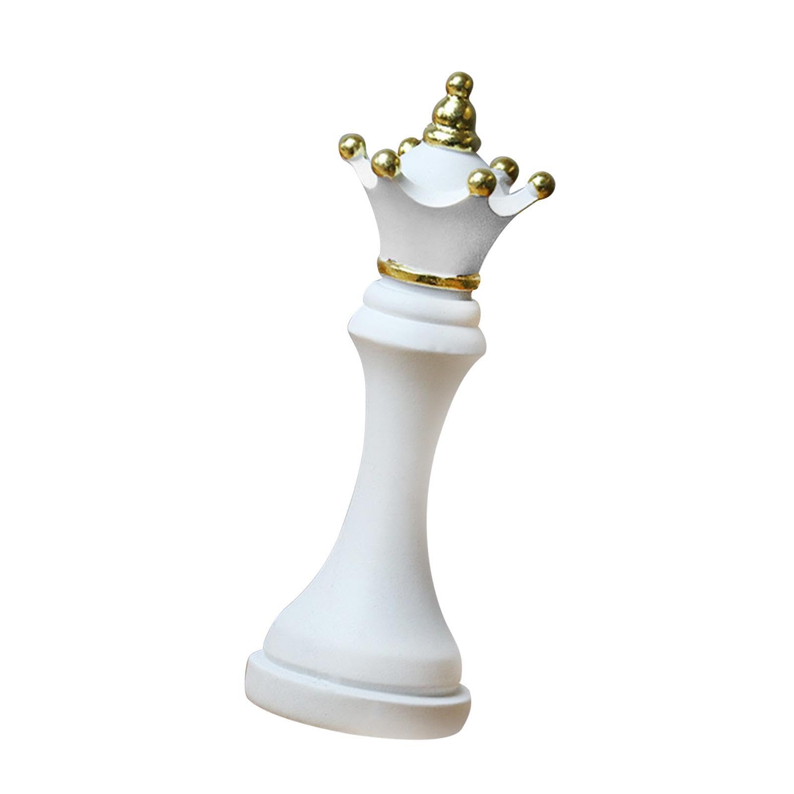 YIXANNX Beautifully Detailed Chess Pieces Statue Retro Chess Pieces Statue Resin for Creative Gift Unique Decorative Item For Homes Chessmen Sculpture With, White, Queen Shape