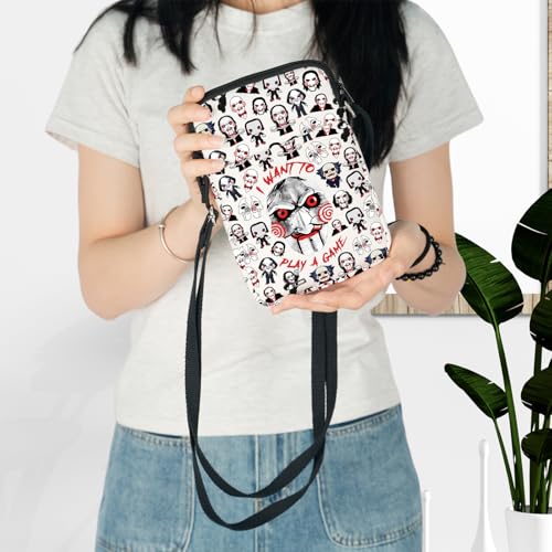 LEVLO Sadistic ThrillerCrossbody Bag Horror Movie Fans Gift I Want To Play Game Puzzle Horror Shoulder Bag Thriller Merch3