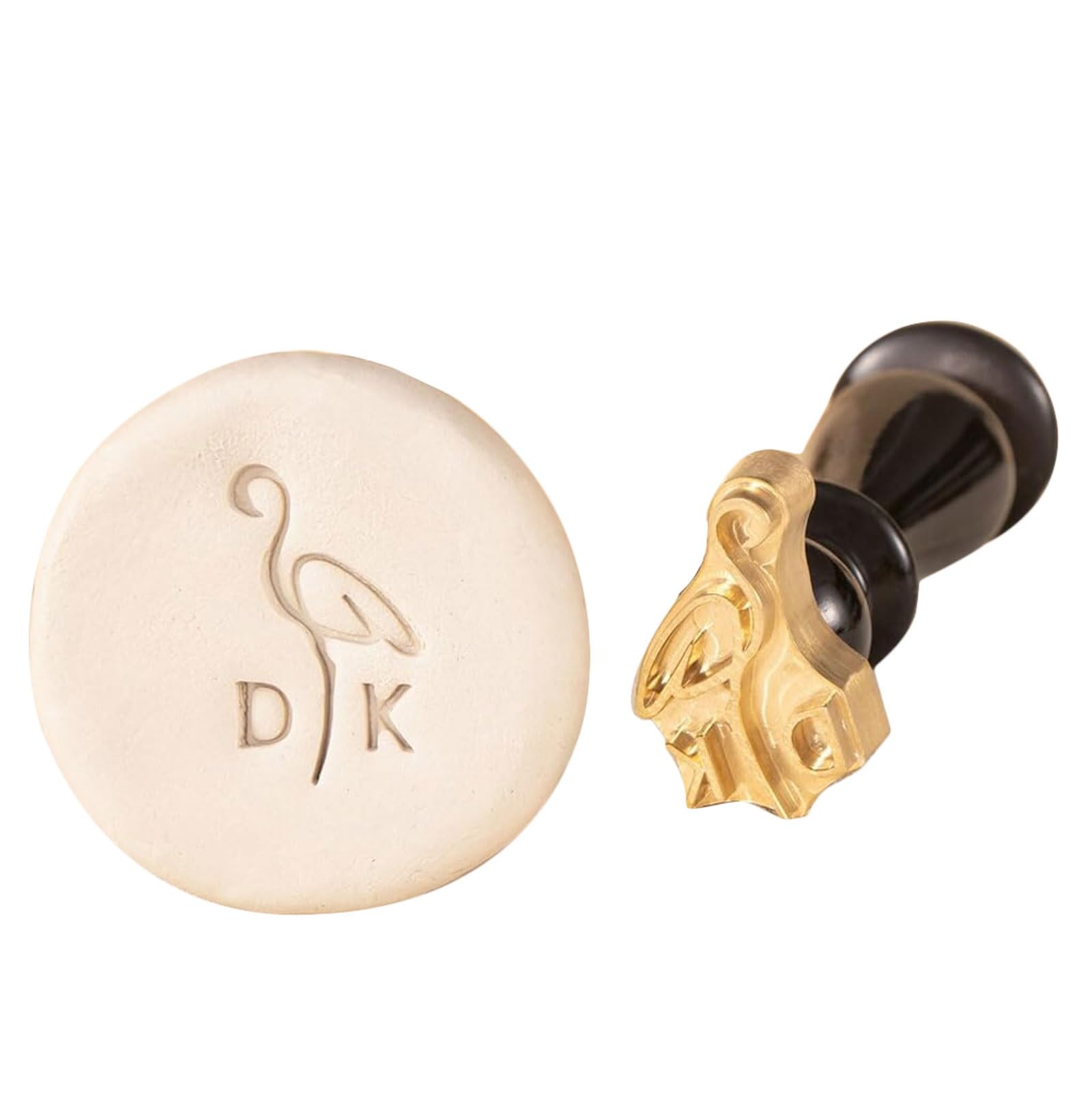 Custom Brass Stamp for Pottery, Personalized Clay Signature with Wood Handle, Makers Mark Stamp for Ceramics, Polymer Clay Signature Stamp(1.5Inches)
