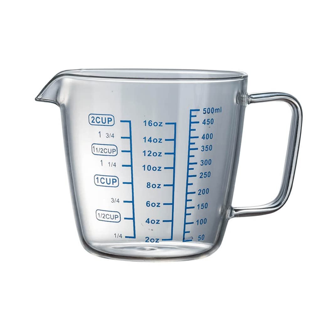 Tasse à lait avec échelle en verre 500ml idéale pour préparer le petit déjeuner chaque matin