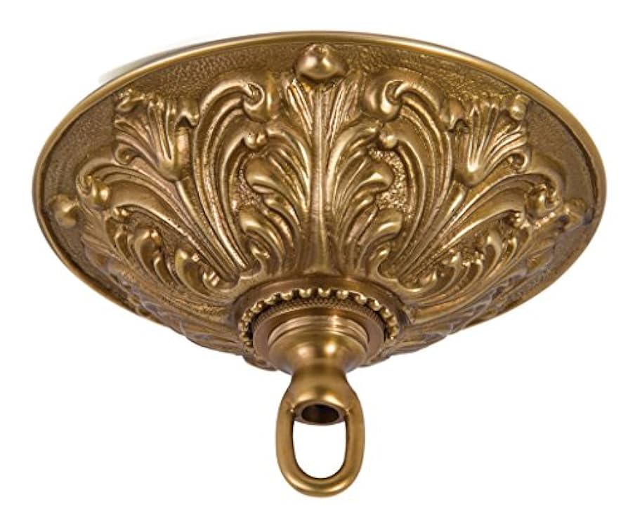 B&P Lamp Antique Brass Finish Cast Brass Screw Collar Canopy