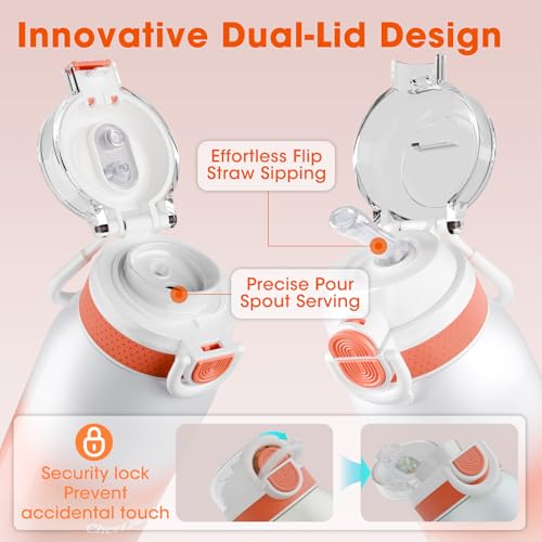 Portable Bottle Warmer for Travel – Fast Heating, Dual Heating Modes for Breasmilk & Formula, 45W Super Fast Charging, 12oz Travel Bottle Warmer On-The-Go, 5-Temp Control, Extra Straw Lid, Travel Bag