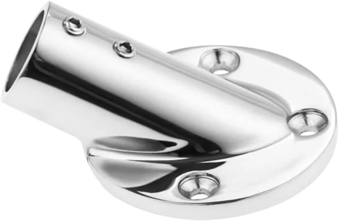 Ship Fittings 30/45/60/90 Degrees 25mm Mount Pipe Stanchion 316 Stainless Steel Boat Handrail Fittings Stanchion Round Base Marine Hardware(45 Degree)