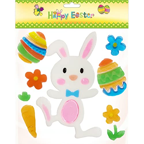 Easter Gel Window Clings Jelly Stickers For Window Includes Bunny, Chick, Eggs, Flower And Happy Easter - Reusable And Easy To Remove - 6 Sheets (Easter) #TOP23