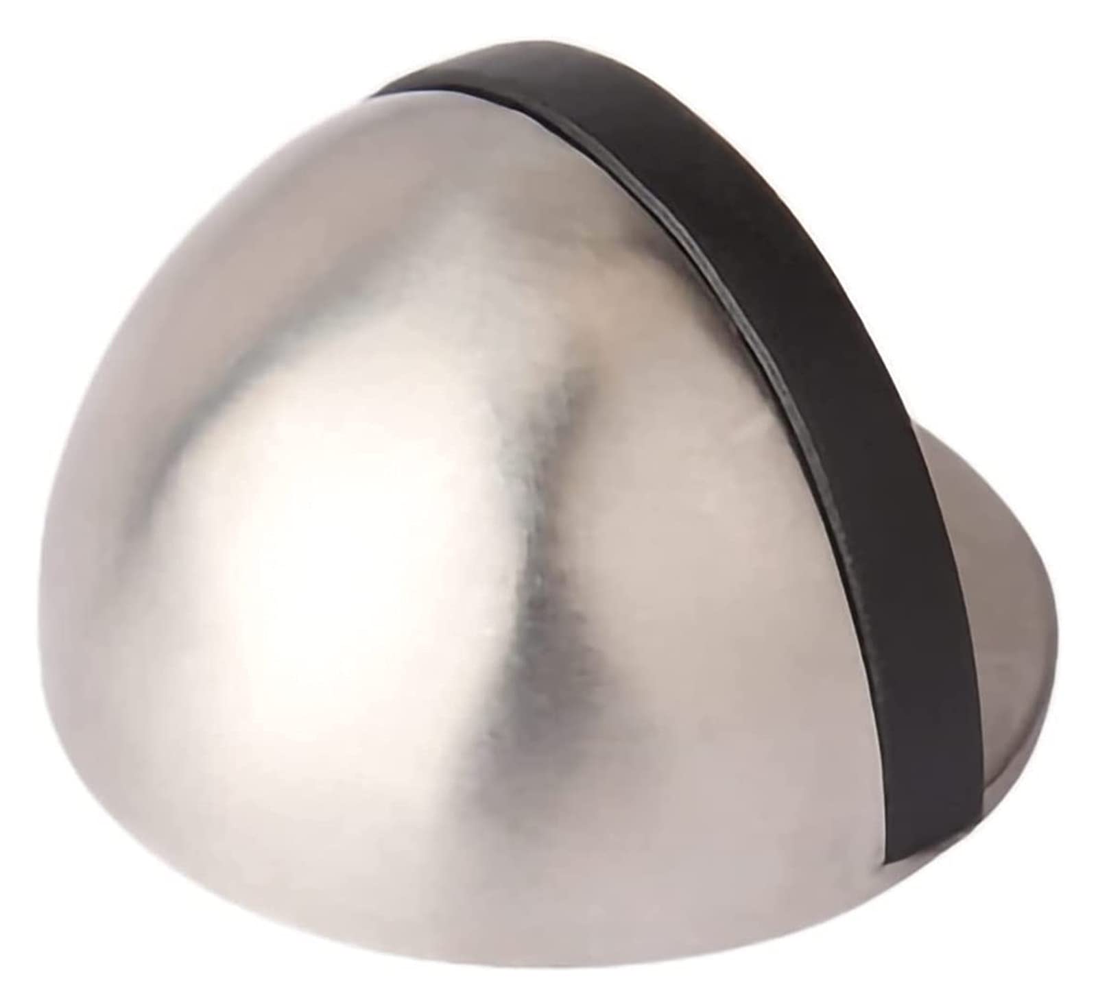 Sbziojhdr Silver Door Stop， Floor Zinc Alloy Oval Mounted With Screws And Double-Sided Adhesive Tape Rubber Buffer Stopper(Silver)