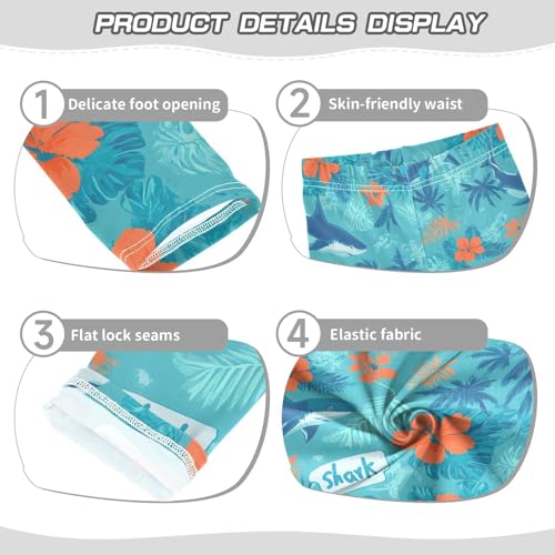 Blue Shark Flower Girls Leggings Soft Stretch Workout Yoga Dance Pants for Kids Casual Tights3