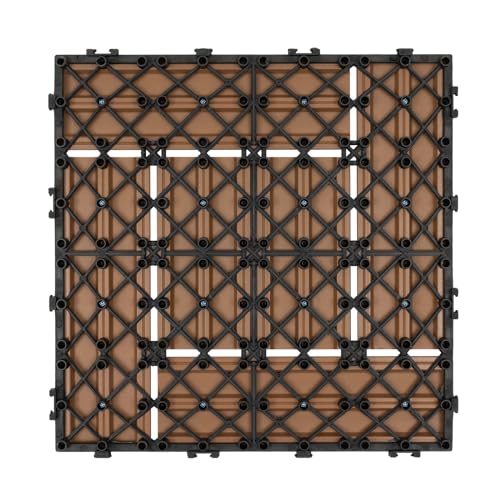 22 stuks houten tegels, 30 x 30 cm, terrasplanken, tuintegels, vloertegels met drainage, kliksysteem voor tuin, balkon, gazon, achtertuin enz - Image 5