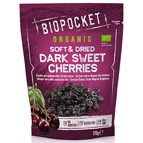 Biopocket - Cerises noires bio séchées à la texture souple, 2 x 170 g Cover