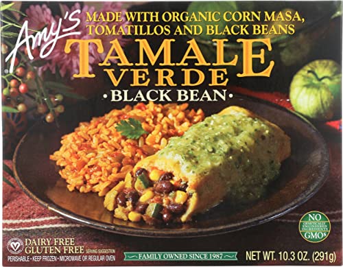 Amy's Frozen Meals, Black Bean Tamale Verde, Gluten Free, Dairy Free, 10.3 oz.